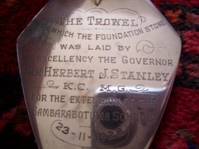 ceremonial trowel Bambarabotuwa School 