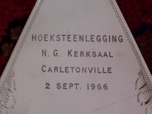 ceremonial trowel N.G.Church hall in Carletonville (South Africa)