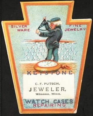 C.F. Putsch, Jeweler, Winona, Minn. trade card