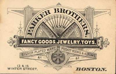 An advertising by Parker Brothers, Boston, circa 1870