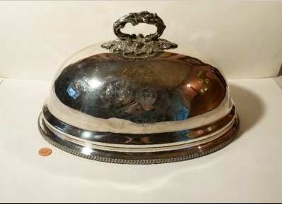 domed plate cover with Bazeley or Bazley family crest