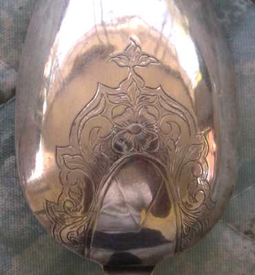 1795 spoon engraved on both the finial and the bowl