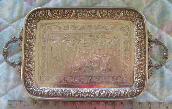 silver tray of unknown origin