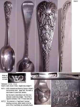 silver spoon with 'green man'