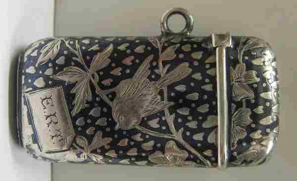 niello silver vesta case