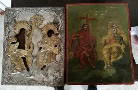 Russian icon with riza