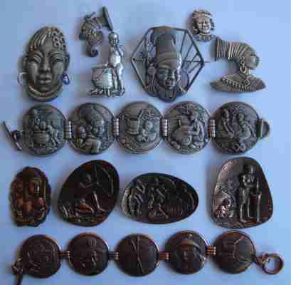 African studies in sterling and oxidized silver and copper by Joe Calafato