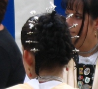 silver hair ornamentation in Canazei