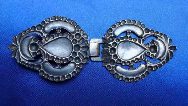 French silver buckle