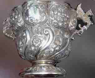 silver two handled cup
