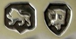 A pair of Cauldron Silver Salts, London 1872 hallmarks