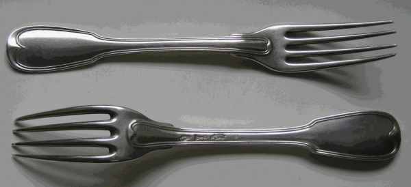 French silver table forks manufactured in Paris between 1766 and 1809