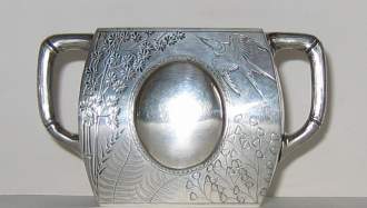 Silver sugar bowl,  hallmarked London 1879