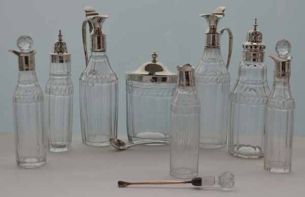 silver mounted bottles of Bateman/Ollivant set