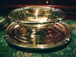 silver plate sauce boat