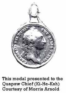 The medal presented to the Quapaw Chief