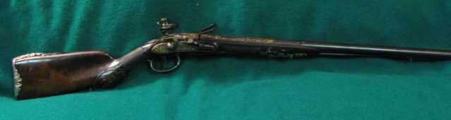 French shot-gun with silver mounts