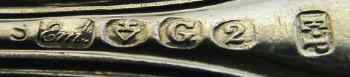 silver plate sugar sifter spoon engraved with Wyman, Weyman, Wyeman, Wayman crest