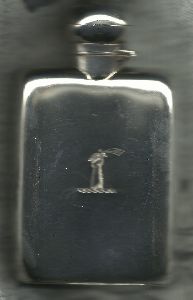 hip flask with crest