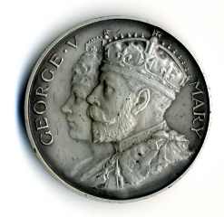 silver medal, replica of the medal struck to commemorate the coronation, in 1911