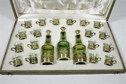Pitchers and liquor glasses:  Paul Canaux & Company, Paris, 1892-1911
