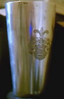 silver beaker with crest