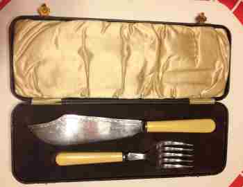 silverplate serving set made by George Butler & Co