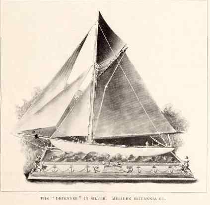 The replica of the Defender, constructed at the Meriden Britannia factory in 1895