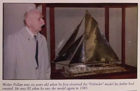 Walter Pullan next to the 'Defender' in 1985