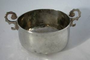 silver two handled cup