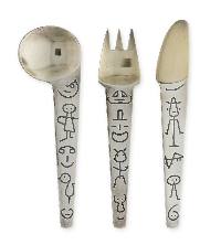 child's flatware set, Gustav Ebl, Solingen, silver-plated, circa 1960/61