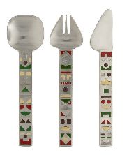 child's flatware set, Carl Mertens, Solingen, stainless steel, 1962