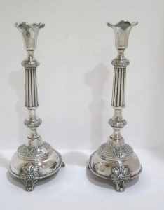 Russian silver candlesticks