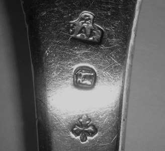 Spanish silver serving spoon