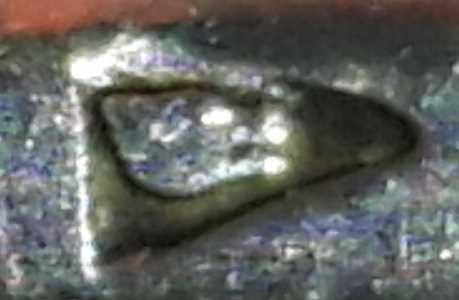 silver Art Deco floral lacquer / wax seal stamp with monogram and mark