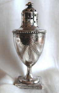 silver caster: silversmith Timm Stettin c.1750
