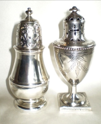 London and Stettin silver casters
