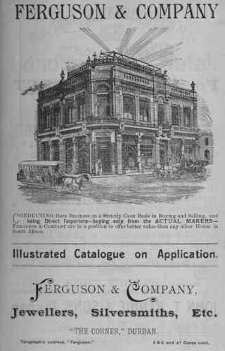 Ferguson & Company, Jewellers, Silversmiths, Etc., 'The Corner', Durban, South Africa, 1897: shop image