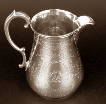 silver milk jug, London 1863 hallmark, Thomas Smily