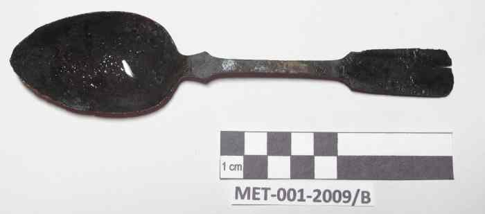 spoon recovered from anarchaeological excavation in Cartagena, Colombia