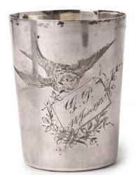 silver baby cup engraved 1903
