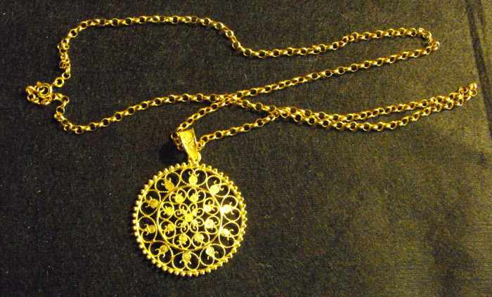 sterling filigree manufactured in  Portugal