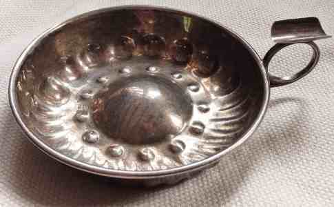 silver tastevin, possibly Italian