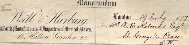Weill and Harburg letter head
