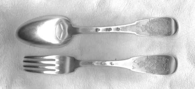 French silver flatware set