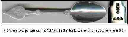 Leaf & Berry spoon marked K&L and COIN