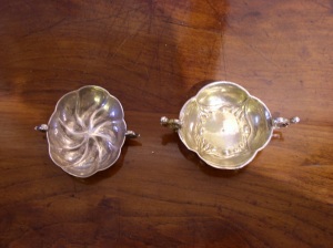 unmarked silver cups