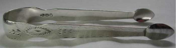 silver sugar tongs: Stephen Adams 1791/92