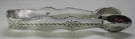 silver sugar tongs: George Smith II - c1784
