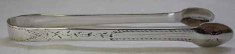silver sugar tongs: Thomas Wallis II - London 1790/91